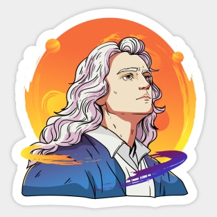 Isaac Newton Hand Drawn Sticker
